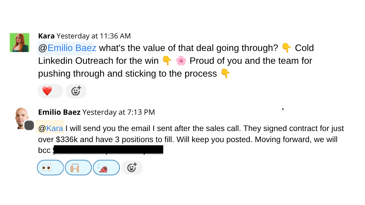 SLACK — DEAL CONFIRMATION, $336K / 3 POSITIONS